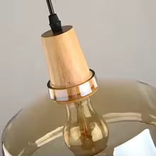 Mélilot — Suspension en verre teinté et bois