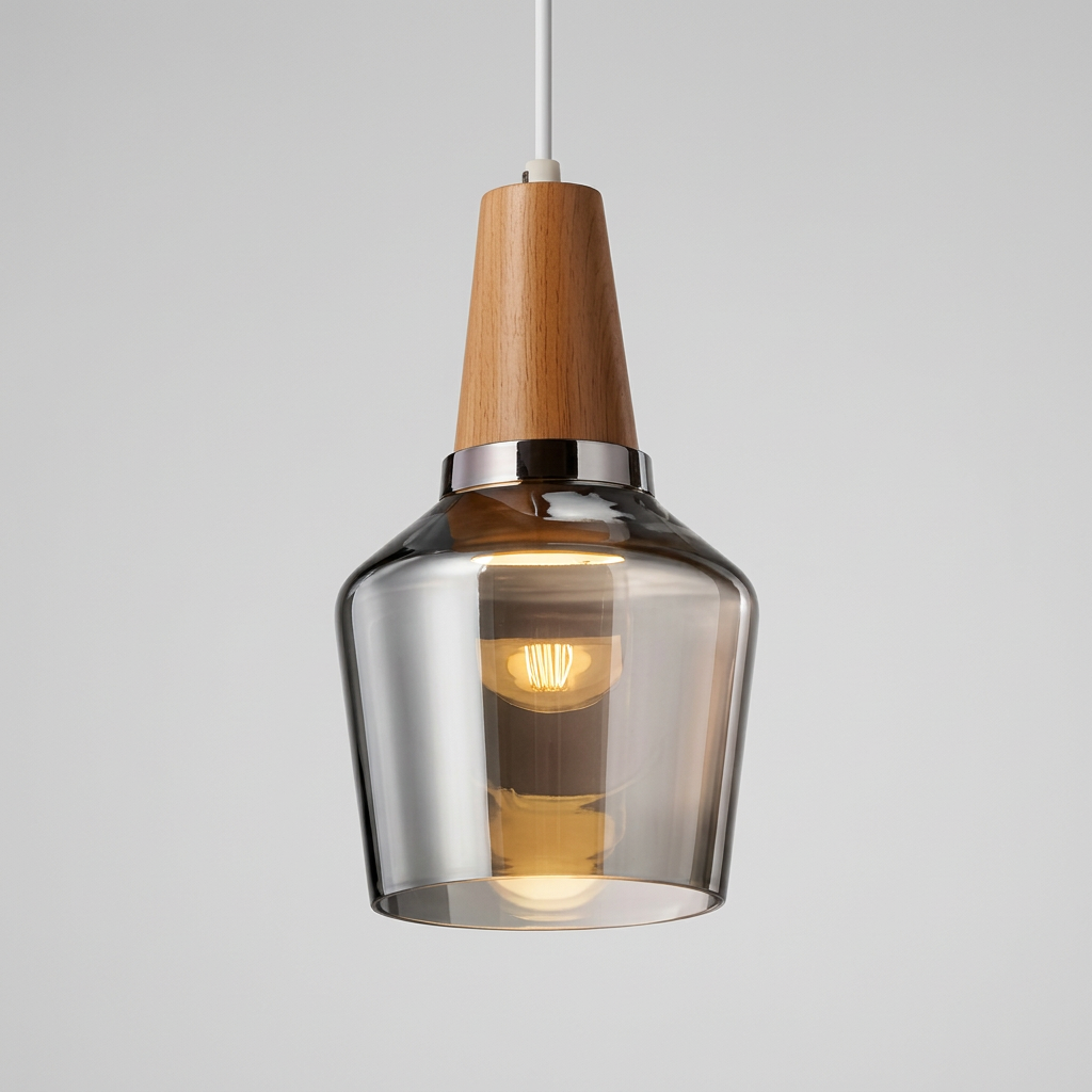 Mélilot — Suspension en verre teinté et bois