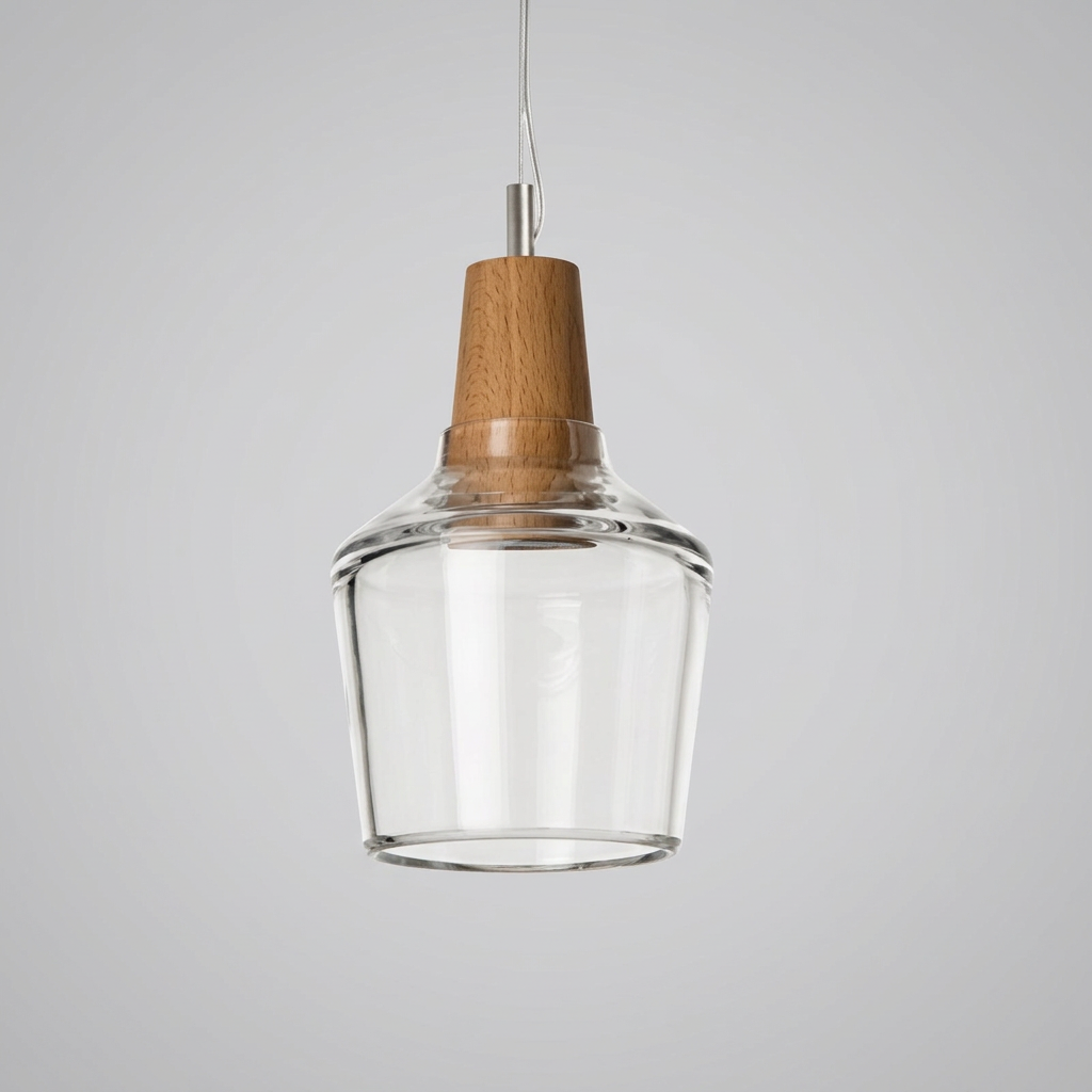 Mélilot — Suspension en verre teinté et bois
