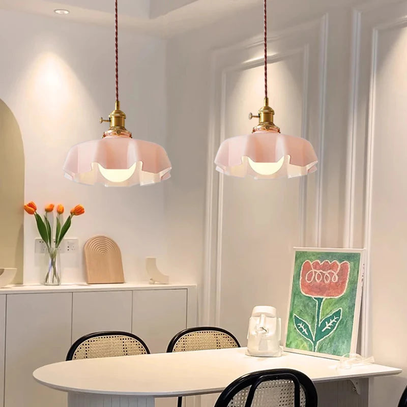 Pivoine — Suspension en verre festonné — suspension, vue 2