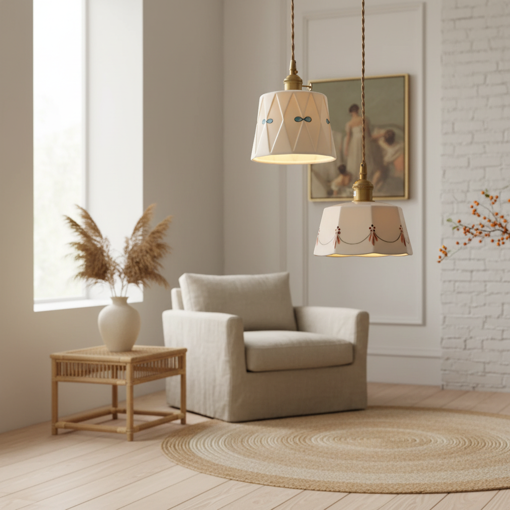 Nigelle — Painted ceramic pendant lamp