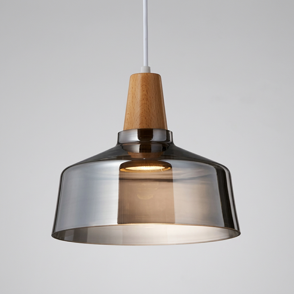 Mélilot — Suspension en verre teinté et bois