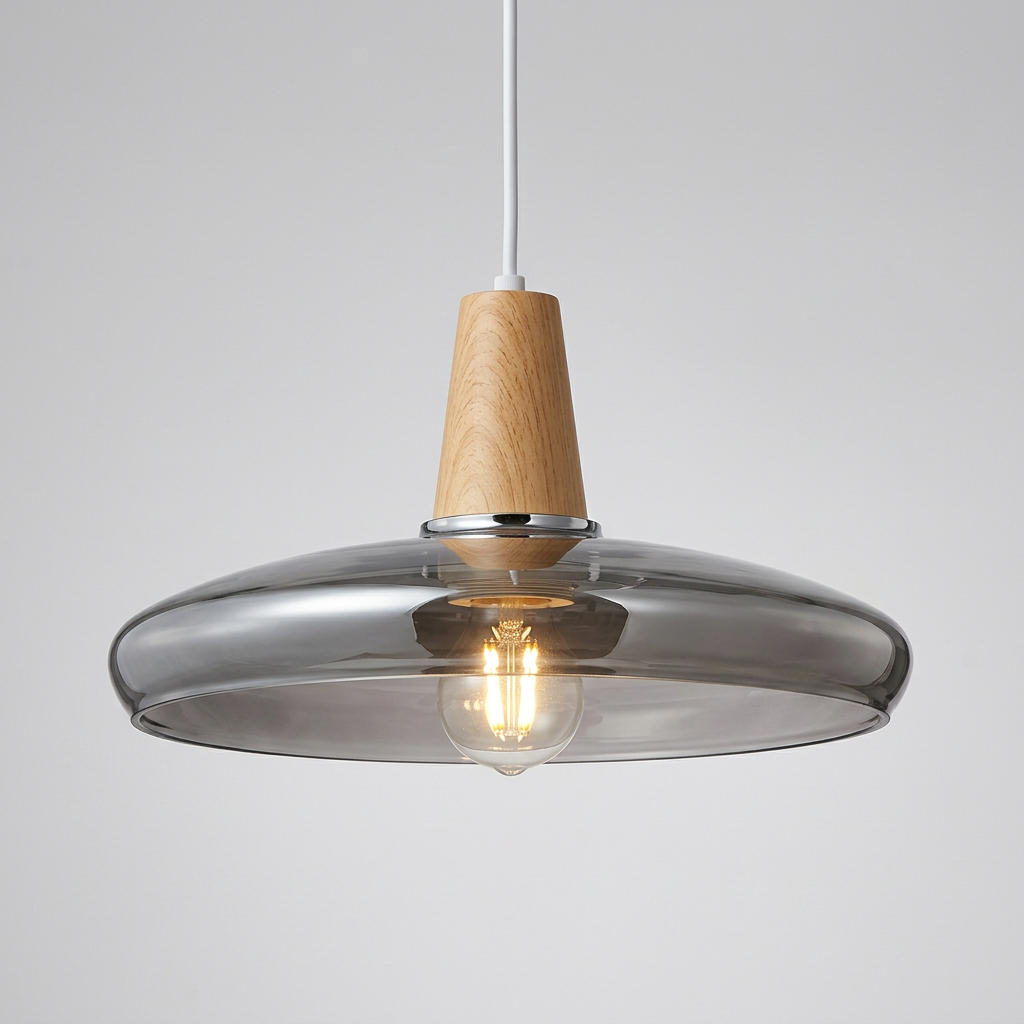 Mélilot — Suspension en verre teinté et bois
