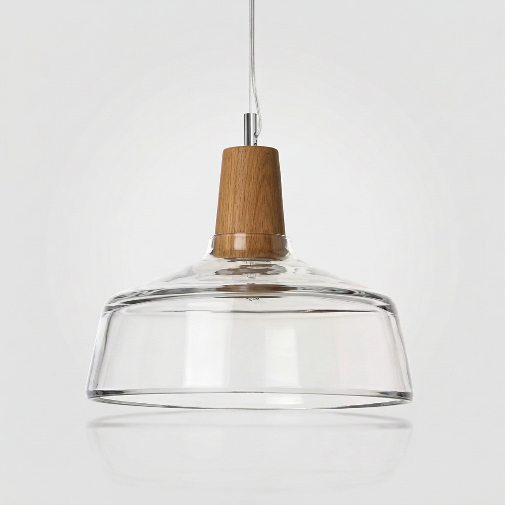 Mélilot — Suspension en verre teinté et bois
