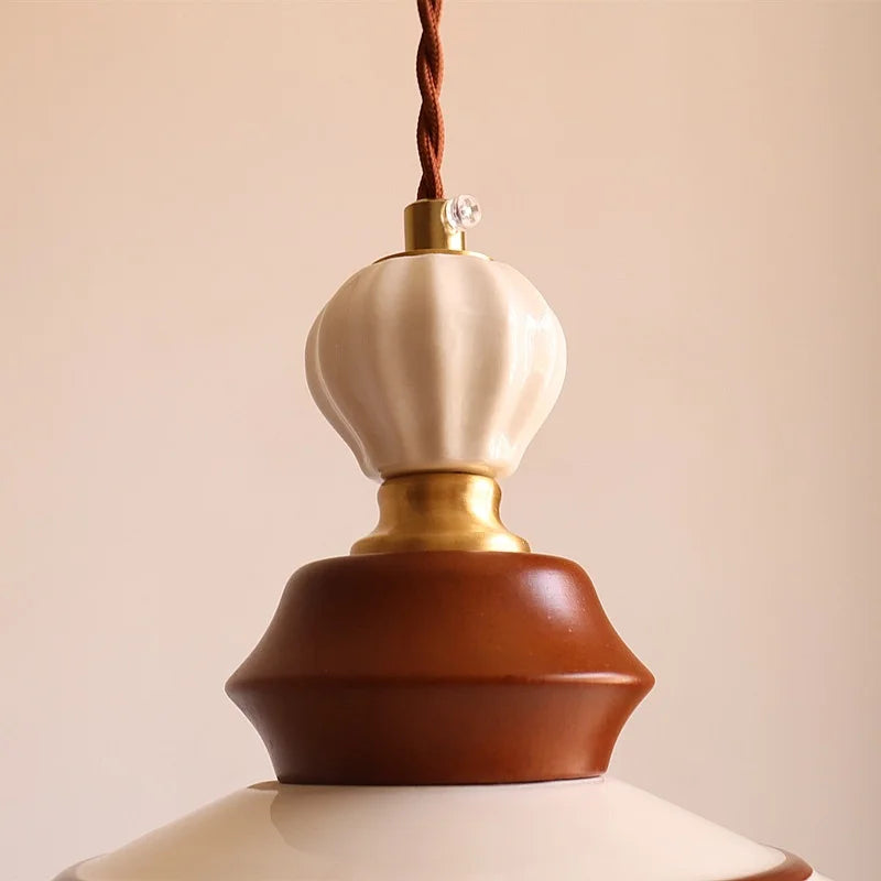 Clématite — Suspension en céramique festonnée