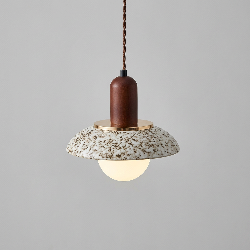 Achillée, suspension dôme moucheté, packshot sur fond gris clair