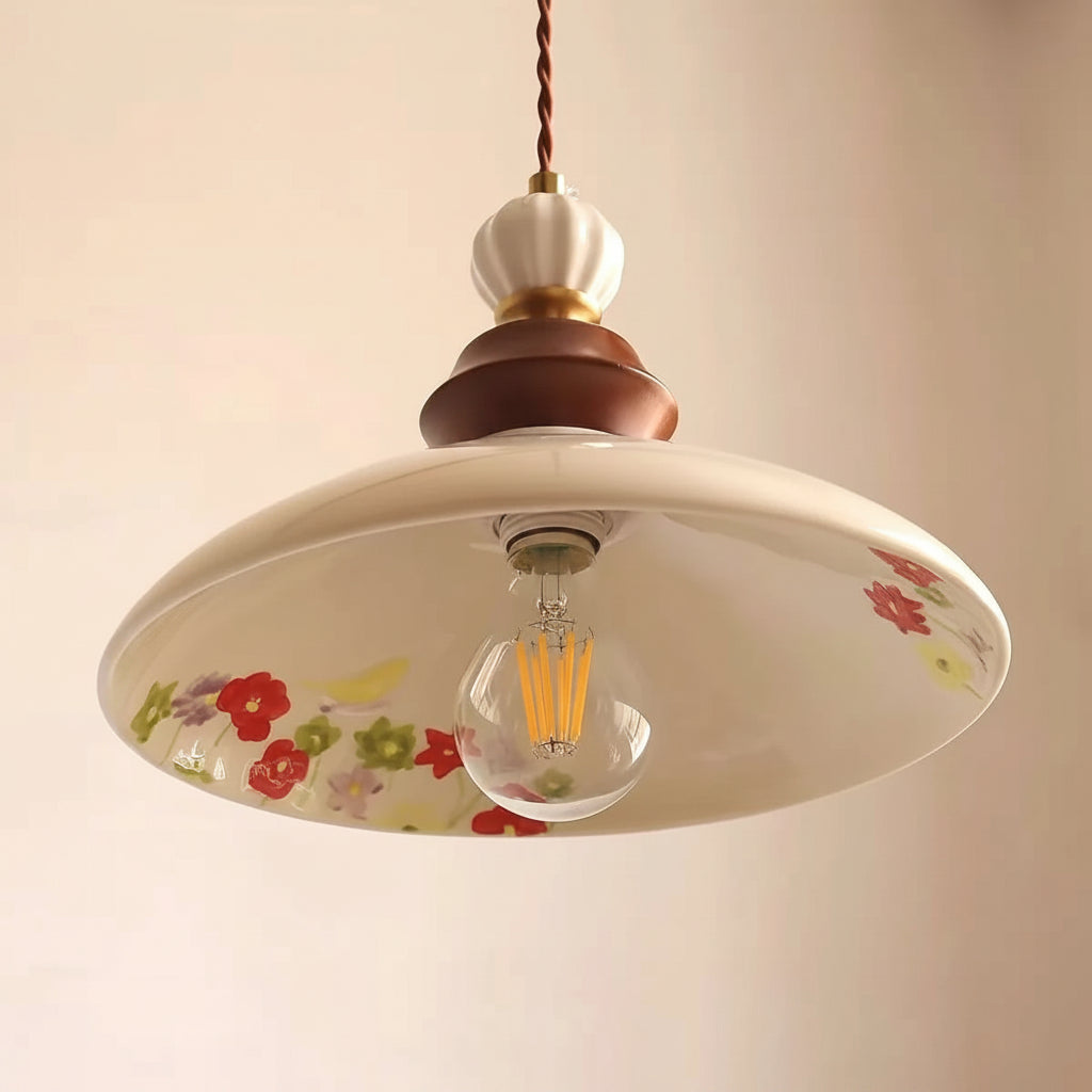 Iris — Suspension en céramique émaillée