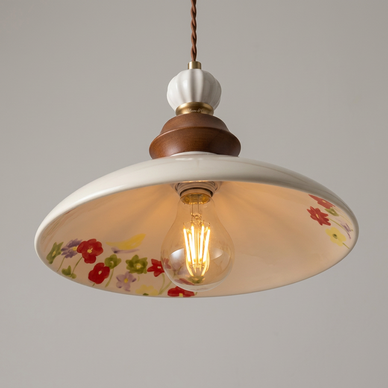 Iris — Suspension en céramique émaillée