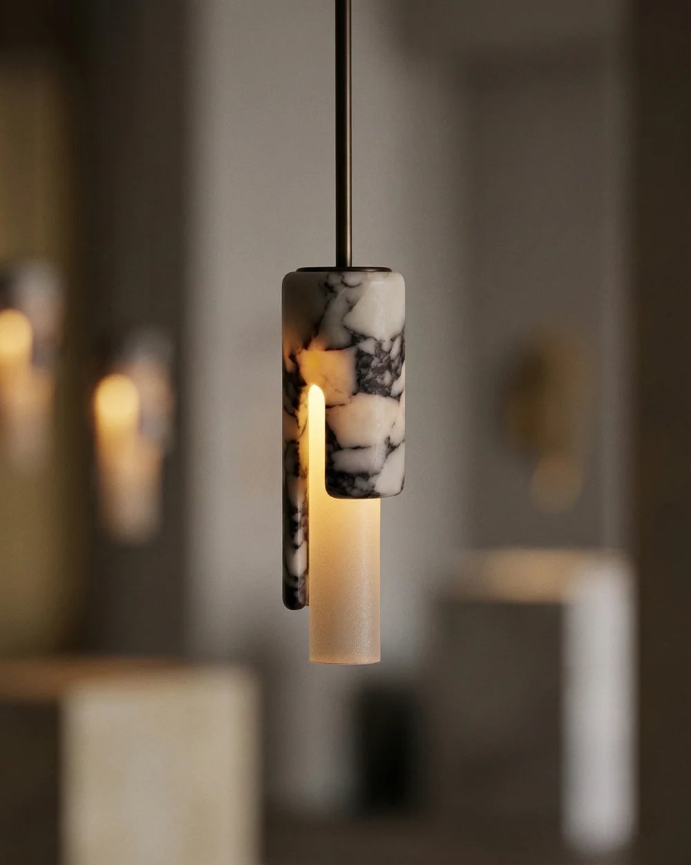 Jasmin — Suspension marbre et acrylique