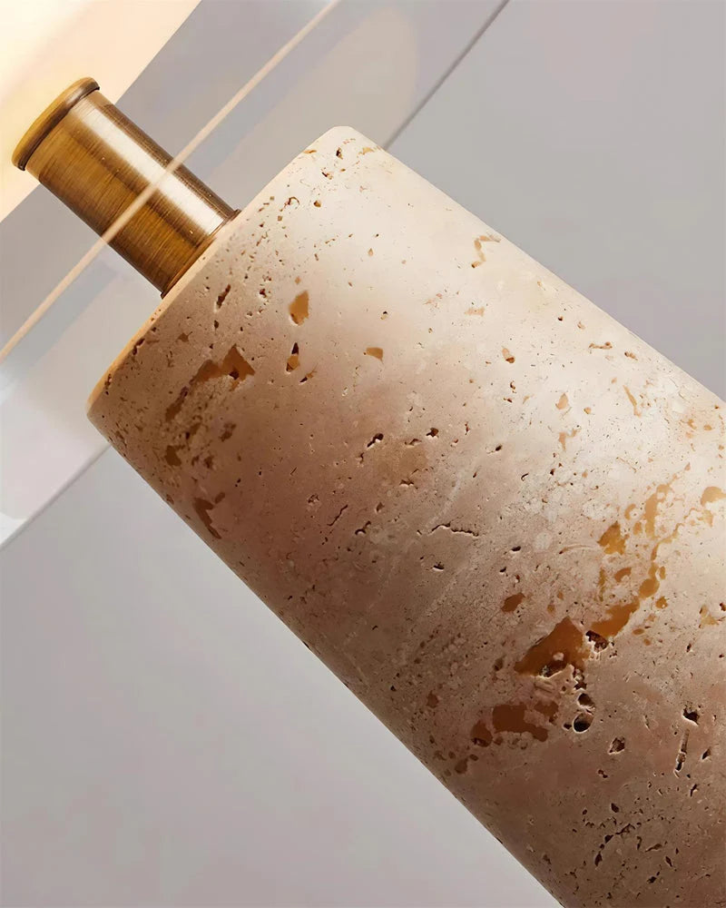 Mélisse — Lampe à poser en travertin