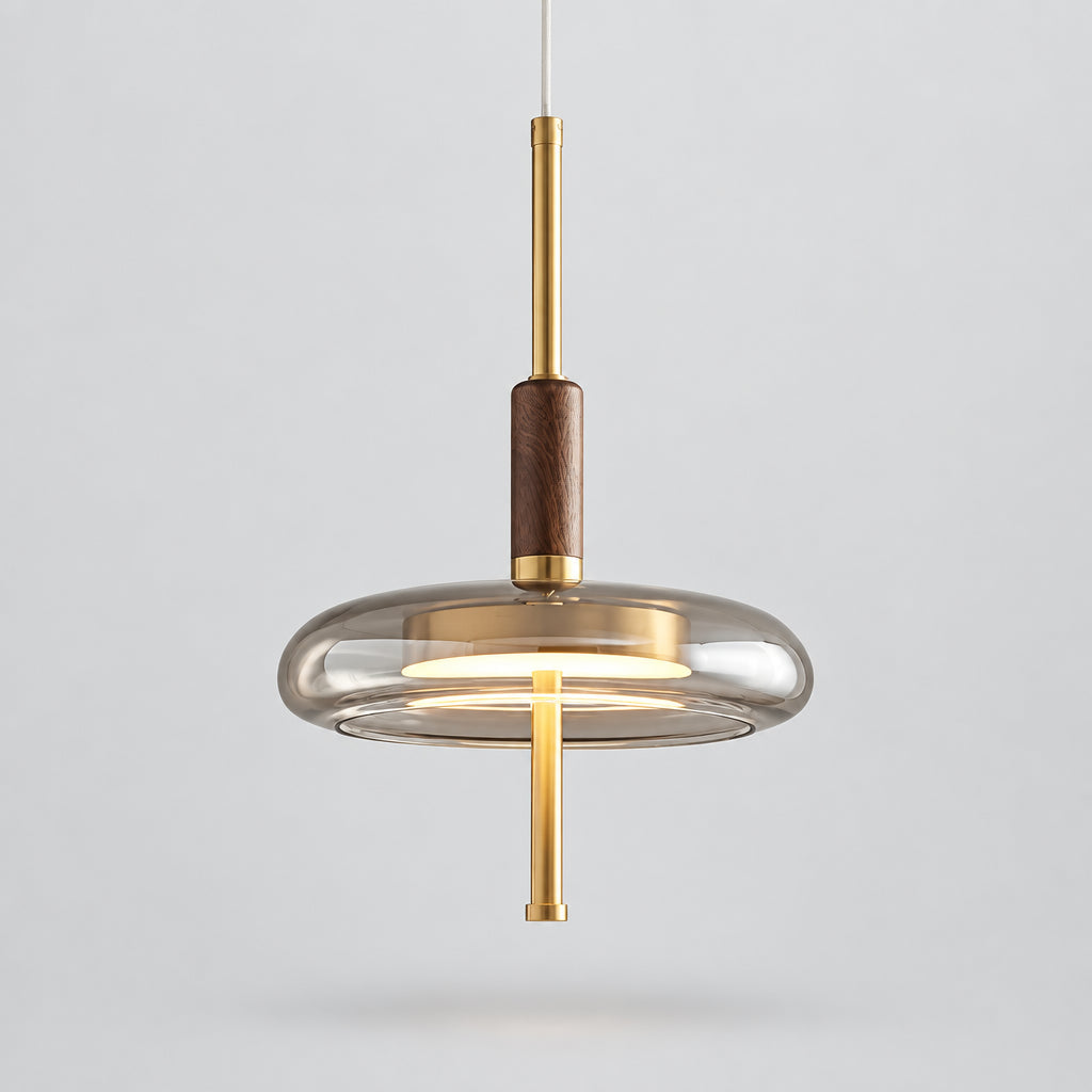 Muscari — Suspension en verre et noyer