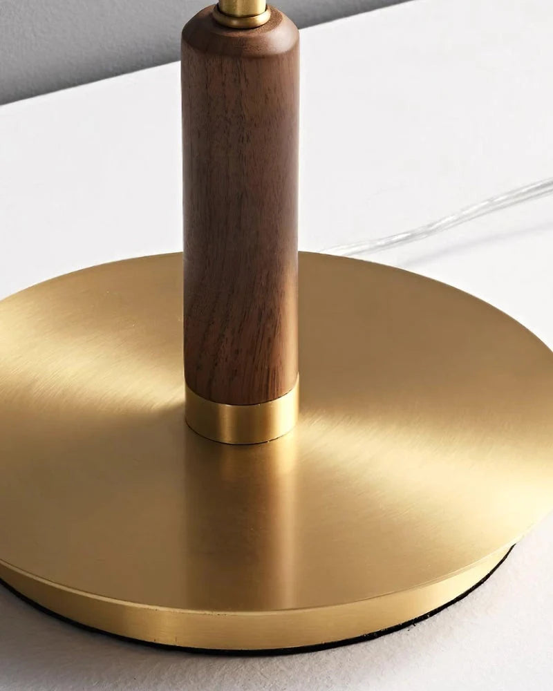 Narcisse — Lampe à poser en laiton et noyer