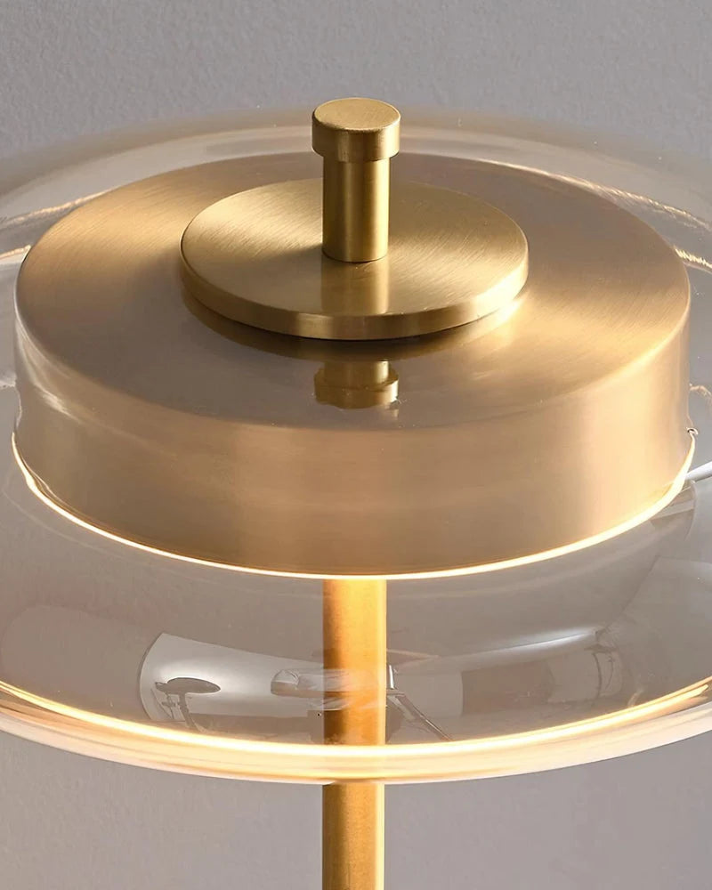 Narcisse — Lampe à poser en laiton et noyer