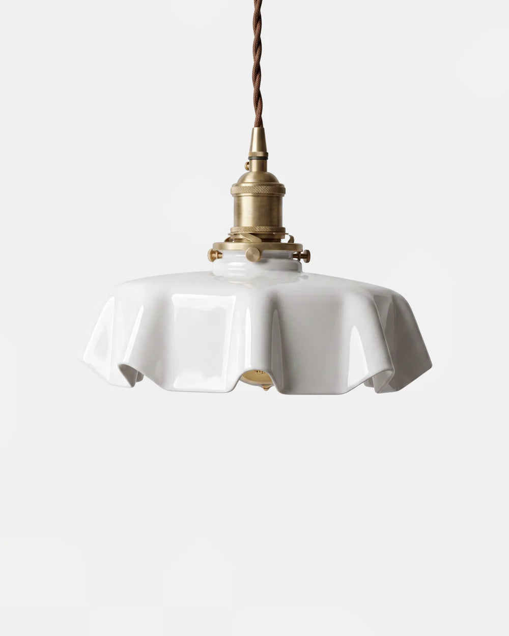 Pivoine — Suspension en verre festonné