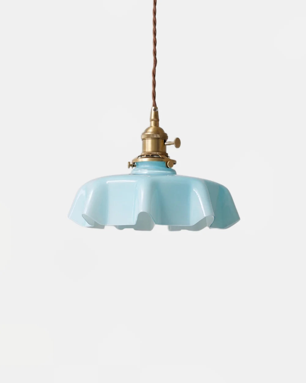 Pivoine — Suspension en verre festonné