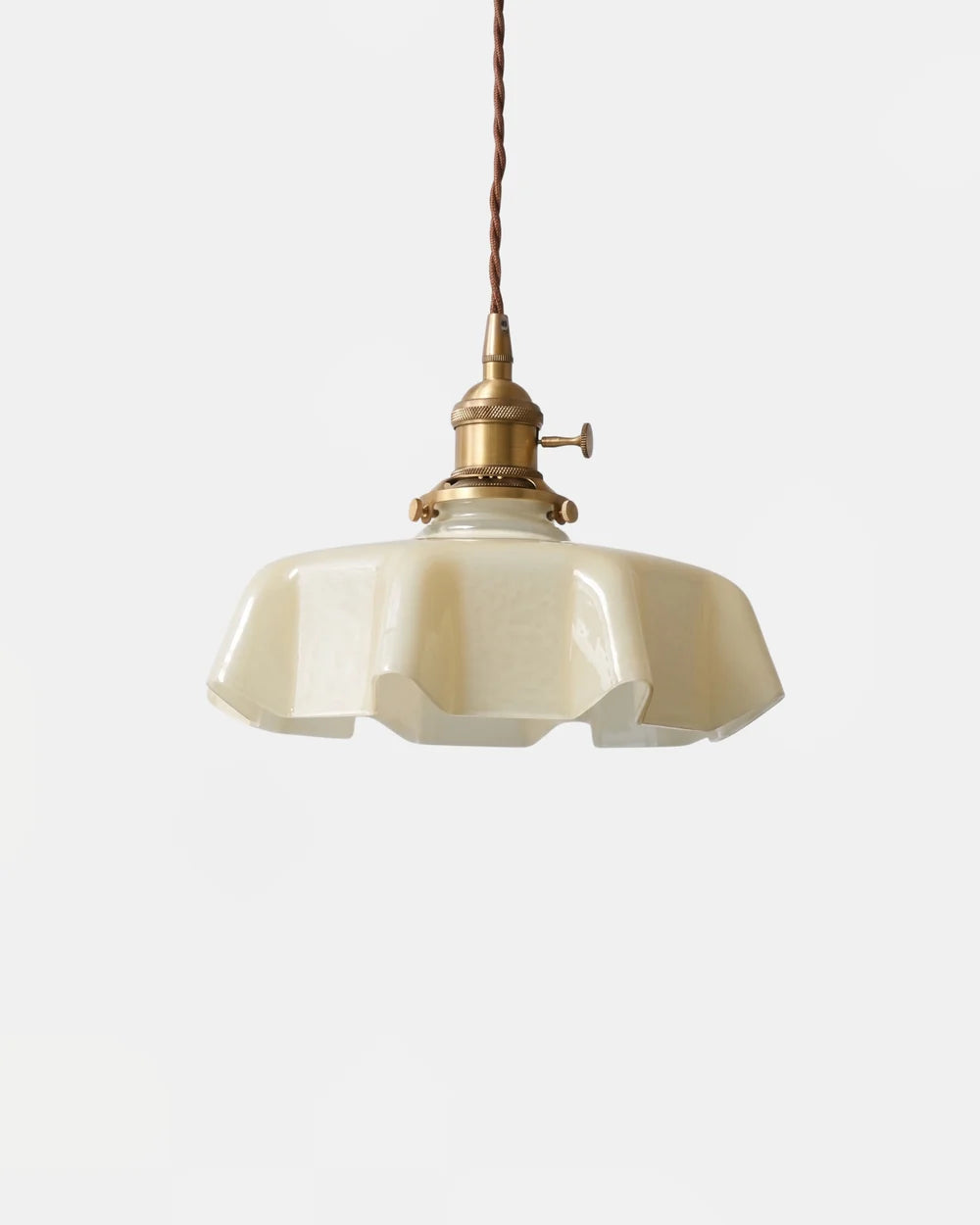 Pivoine — Suspension en verre festonné