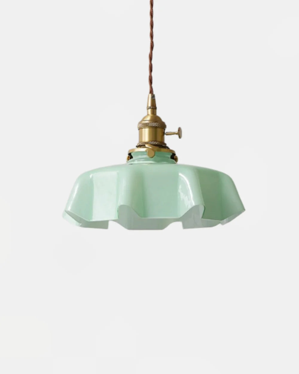 Pivoine — Suspension en verre festonné