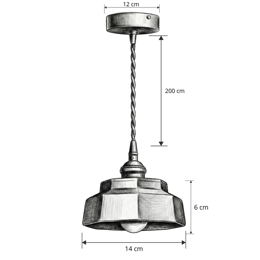 Schéma coté de Camélia — Ceramic pendant light