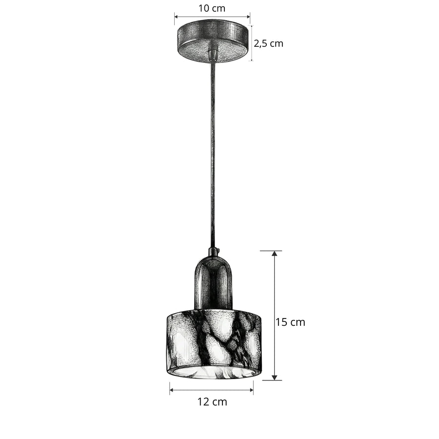 Schéma coté de Cyclamen — Suspension en marbre