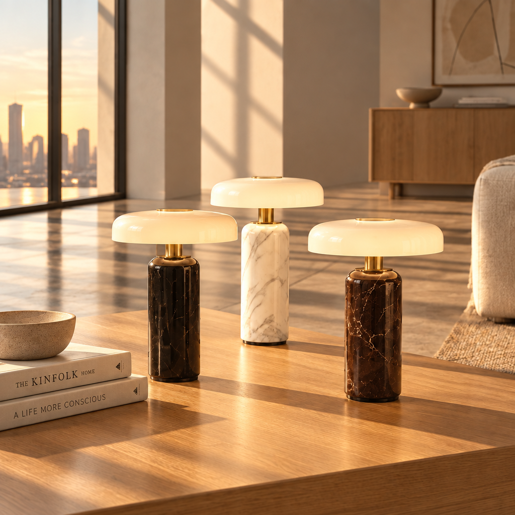 Statice — Lampe à poser en marbre